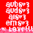 Red background with repeated white text and pink border; 'bubs', 'auds', 'ais', 'ems' each followed by a heart symbol, all above 'LOVE!!!'