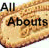Static pixelated image of a food item with overlaid text reading "All Abouts" on a light brown background.