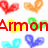 colorful heart shapes with red text reading 'Armon and emily I U' over a white background