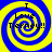 Four identical spiral patterns with blue and yellow colors, each containing the text "I Love Tierney!!" in black pixelated font.
