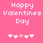 Pixelated pink background with white text 'Happy Valentines Day' and five heart symbols, two versions of the same design side-by-side.
