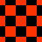 A static image of a black and red checkered pattern with diamond-shaped sections, featuring alternating solid squares and rotated square