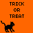 Pixelated orange background with black text and cat icons in various positions.