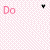 Pink background with diagonal white stripes and scattered black heart shapes, featuring pink text reading Do you love me.