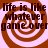 Four identical display brown spiral patterns with overlaid text reading "life is like whatever game over" in dark brown pixelated font