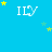 Blue background with repeated 'ILY' text and star symbols in yellow, green, and light blue.