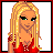 Pixel art contact sheet showing six frames of a female character in red top and blue jeans with blonde hair, including full-body, torso, legs, headshot, and name text "Emily".