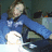 Pixelated image of a person in blue clothing holding an object, with overlaid text about multitasking.