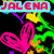 Pixelated digital artwork with neon-colored hearts and text elements on a black background, featuring pink, purple, green, yellow, blue, and cyan hues.