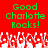 Red background with green pixelated text reading 'Good Charlotte Rocks!' and white pixelated crowd hands at the bottom.