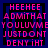 Four identical display pink pixelated text on black backgrounds with blue outlines, arranged in a