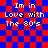 Red and blue checkered background with white text reading "Im in Love with The 80's" displayed across four
