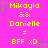 Yellow pixelated text on bright pink background with green and purple star accents, repeating 'Mikayla && Danielle = BFF xD' in