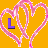 Pixelated heart-shaped string forms the word 'love' across six colored with a central sky-and-grass scene
