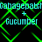 Green diamond lattice pattern with cyan text 'Gabbagepatch' and 'Gucumber' on black background, repeated in two