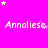 A bright pink background features repeated white text 'Annaliese' with scattered star shapes in varying sizes and opacities.