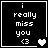 Black background with white pixelated text 'i really miss you <3' and a heart symbol that changes from solid to hollow across four