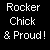 identical text-based icons displaying 'Rocker Chick & Proud!' with varying letter colors across multiple