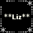 Black background with white pixelated border elements and four instances of "Liz" text surrounded by asterisks in a