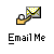 Pixelated static icon showing a yellow stick figure holding an envelope with a checkered pattern, below which is the text "Email Me" in pixelated font.