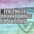 repeated text-based icons with 'WITH THESE BROKEN WINGS I'M FALLING' over a pastel striped background featuring heart outlines