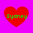 Four red heart shapes on a bright pink background, each containing green text reading 'Sydney' in pixelated font.