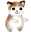 Pixelated cartoon cat with brown and white fur, black eyes, small nose, and mouth in various poses