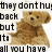 Pixelated brown bear-like figure with dark eyes and nose, positioned next to black text on a light background.