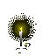 A 5-frame animated contact sheet showing a candle icon with flickering flame and surrounding dark particle effects on a gray background.