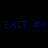 Four display 'EXIT #9' text with varying grayscale circular gradients behind it, transitioning from dark to bright