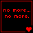 Four red-outlined black squares display "no more... no more." text with varying heart symbols across frames.