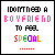 A 4x4 grid of identical pixel art frames showing text "I DON'T NEED A BOYFRIEND TO FEEL SPECIAL" with rainbow-colored letters and red dots below, displayed on a gray background.