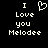 Pixelated white text and heart symbol on black background, with identical static frames showing 'I Love you Melodee' and a heart replacing 'Love' in the first frame.