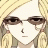 Pixelated anime-style character with blonde pigtails and sunglasses on left, black background with white text "Anime IM" and signature on right in a 2x1 contact sheet layout.