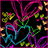 Animated icon with four quadrants: top-left has colorful heart shapes on black, top-right shows "I ❤️ MY BEST FRIENDS" text, bottom-left displays "LIFE IS A PARTY AND I WILL DANCE" with music symbols and a boombox, bottom-right is gray.