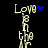Pixelated text 'Love in the Air' with blue heart and star symbols on black background, animated changes to symbol positions.