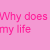 Pixelated pink text on solid pink background in two separate sections with no visible characters or objects.
