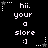 Pixelated text 'hii. your a slore :]' surrounded by white stars and dotted lines on black background, with star positions shifting between frames.
