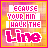 A 4x4 contact sheet of animated frames showing a pixelated text-based icon with the phrase "BECAUSE YOUR MINE I WALK THE LINE" in varying color schemes and letter spacing across multiple sampled frames.
