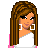 Animated contact sheet of a pixel art character with long brown hair wearing pink and white clothing, repeated text elements, and heart symbols across multiple frames.