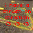 Red pixelated text on a blurred multicolored background reads 'i have a chrush on christian' followed by three red heart symbols.