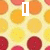 Pixelated pattern of overlapping orange, yellow, and red circles on a light background with text elements 'I', 'Love', and 'Summer' in distinct positions.
