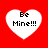 Four white heart-shaped icons on a red background, each containing the text "Be Mine!!!" in black pixelated font.