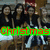 Group of people in dark clothing posing together with text overlays changing across frames.