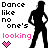 Animated contact sheet of a dancing silhouette icon with text and heart symbols in pixel art style.