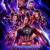 Pixelated static image with abstract purple and blue color scheme showing indistinct figures in motion against a dark background.