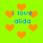 Bright green background with orange pixelated hearts and blue text reading "i love alida" in multiple locations.