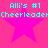 Four identical pink star icons with cyan text reading "Alli's #1 Cheerleader" on a solid pink background, arranged in two of two