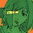 A 48x48 pixel buddy icon featuring a green-haired anime character on the left and