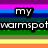 Pixelated text on a rainbow striped background with gray and partial text